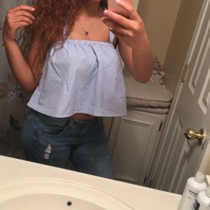 Blue & White Stripe top